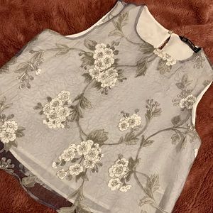 Zara silver mesh tank
